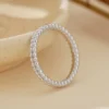 Round Gemstone Ring in Silver shown in the product photograph.
