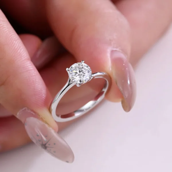 Additional product photograph showing the ring design, setting and band.