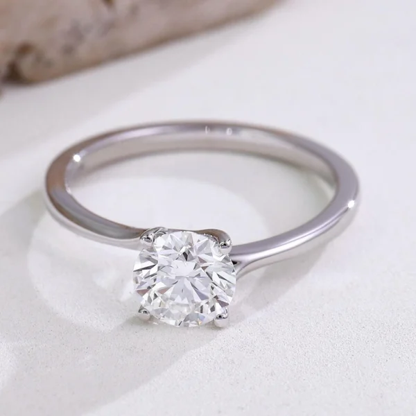 Additional product photograph showing the ring design, setting and band.