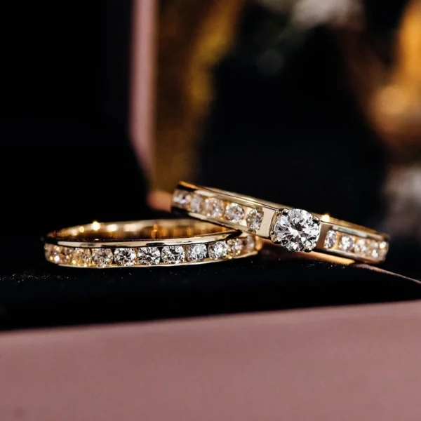 Additional product photograph showing the ring design, setting and band.