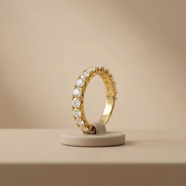 Additional product photograph showing the ring design, setting and band.