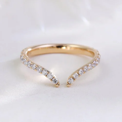 Open V Lab-Grown Diamond Ring in 14K Gold Open V Lab-Grown Diamond Ring in 14K Gold shown in the product photograph.