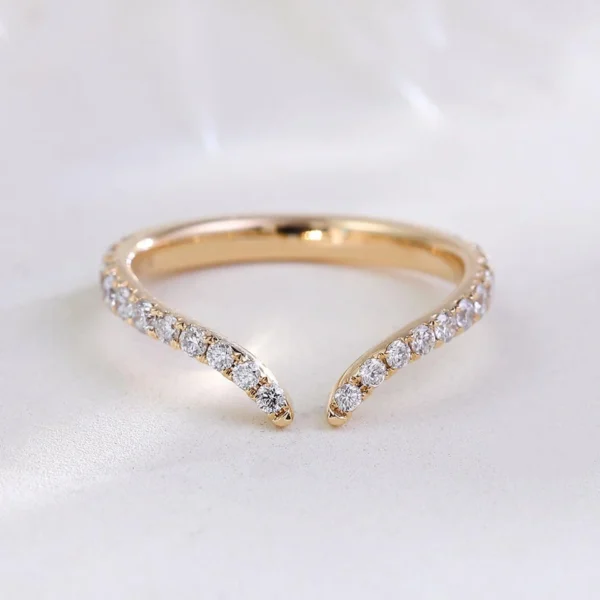 Open V Lab-Grown Diamond Ring in 14K Gold shown in the product photograph.