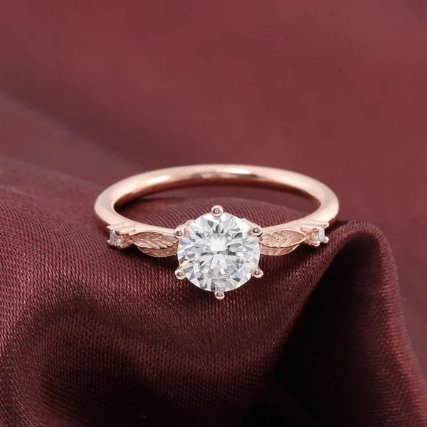 Round Lab-Grown Diamond Ring in 14K Solid Gold shown in the product photograph.