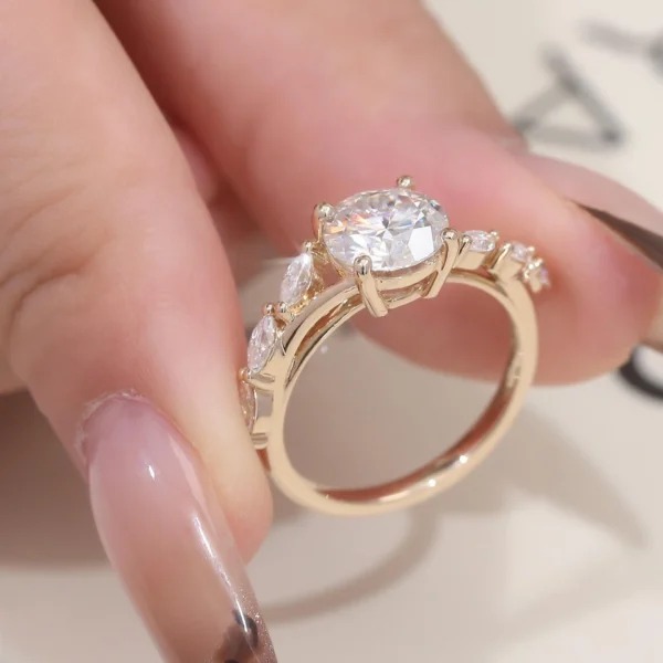 Additional product photograph showing the ring design, setting and band.