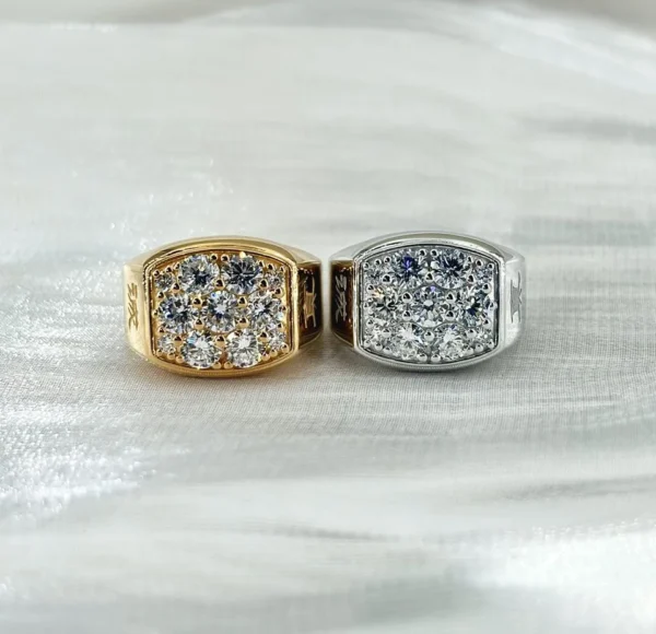 Additional product photograph showing the ring design, setting and band.