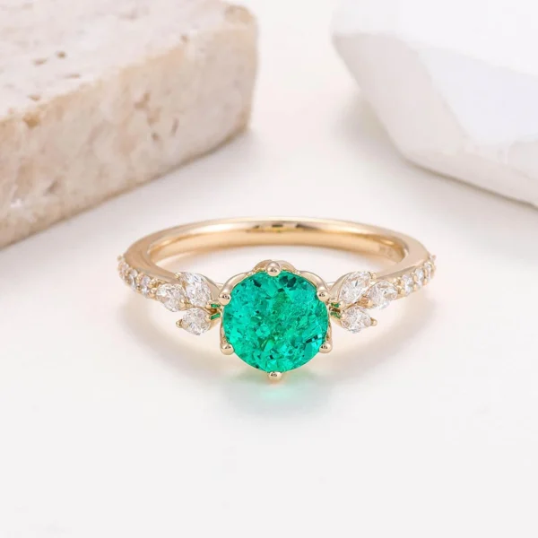 Additional product photograph showing the ring design, setting and band.