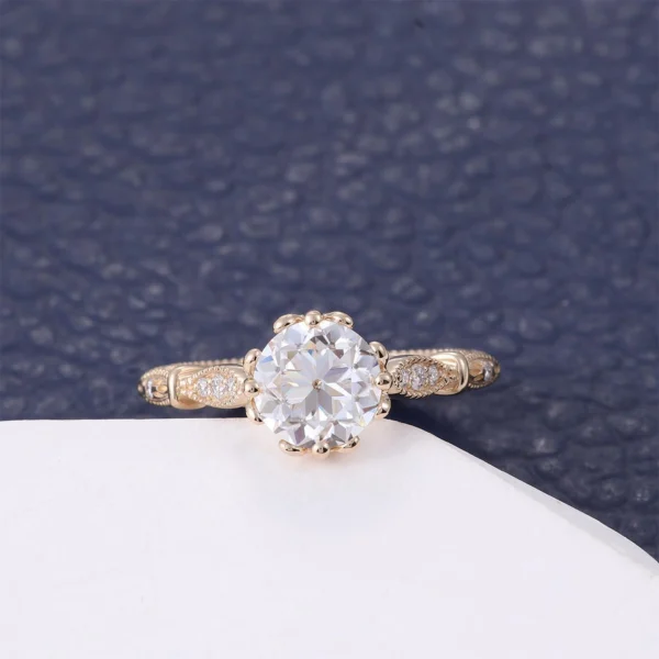 Additional product photograph showing the ring design, setting and band.