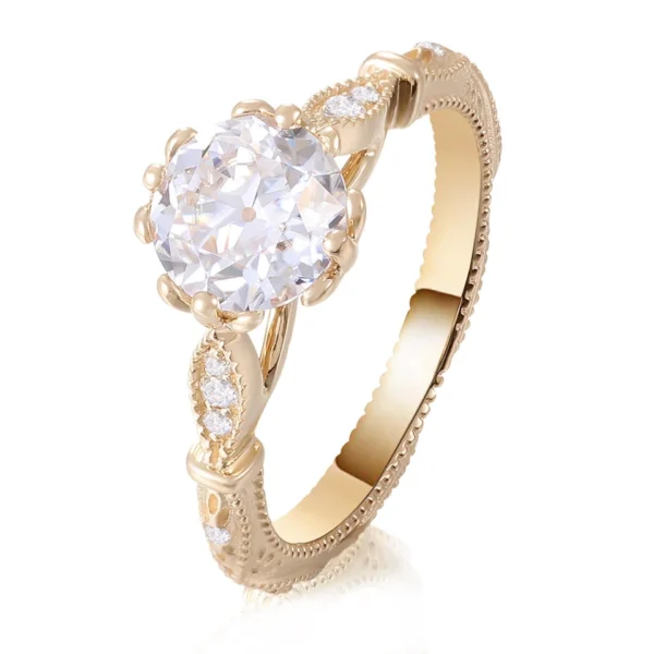 Additional product photograph showing the ring design, setting and band.