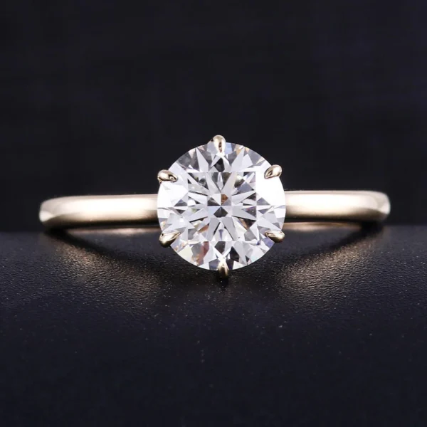 Round Lab-Grown Diamond Ring in Gold shown in the product photograph.
