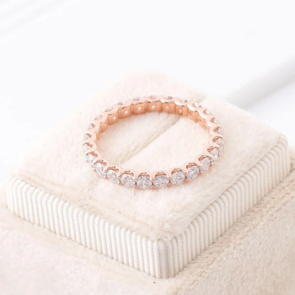 Round Lab-Grown Diamond Ring in Gold shown in the product photograph.