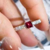 Additional product photograph showing the ring design, setting and band.