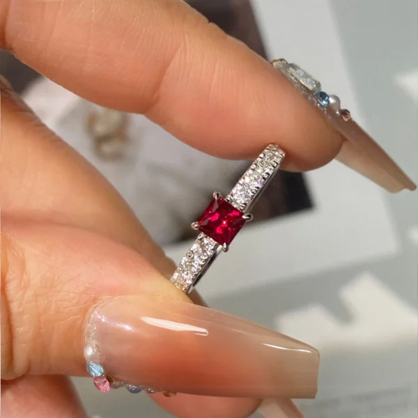 Additional product photograph showing the ring design, setting and band.
