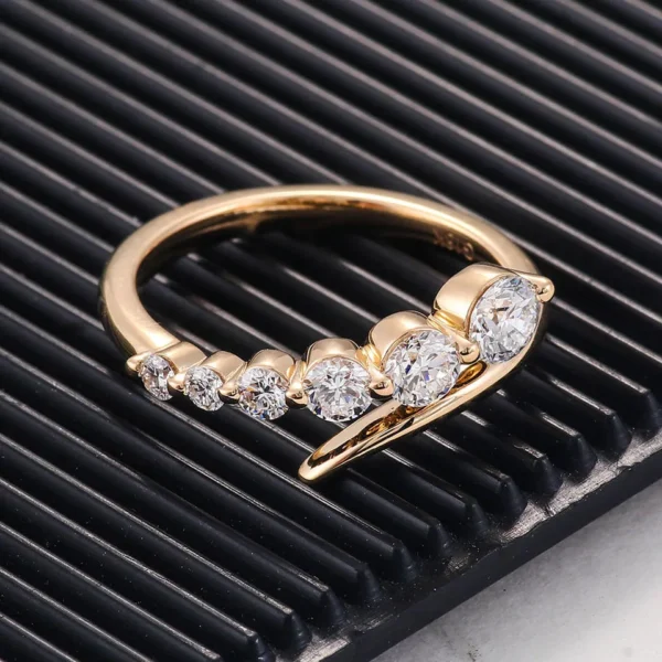 Round Lab-Grown Diamond Ring in Gold shown in the product photograph.