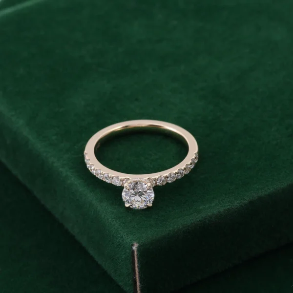 Additional product photograph showing the ring design, setting and band.