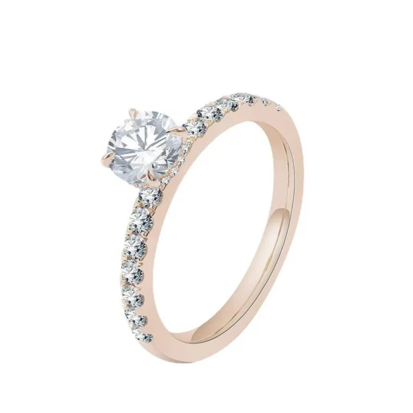 Additional product photograph showing the ring design, setting and band.