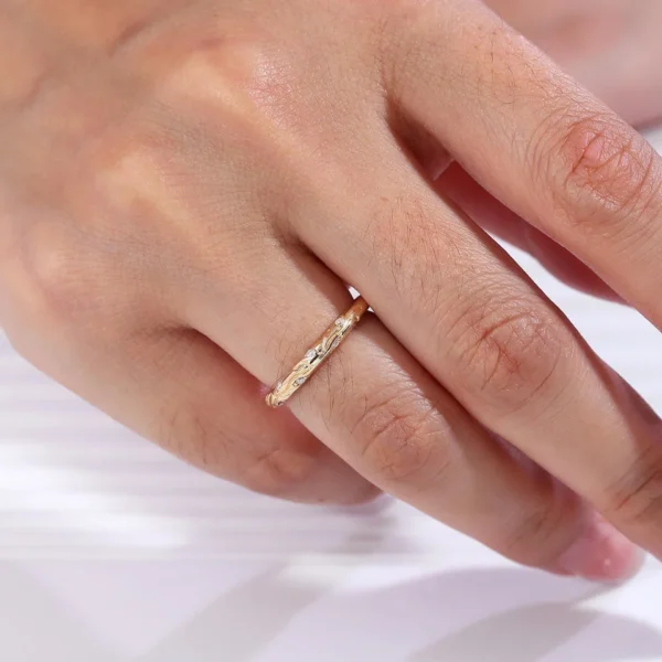 Round Lab-Grown Diamond Ring in Gold shown in the product photograph.
