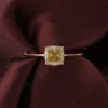 Product photograph showing the cushion solitaire ring.