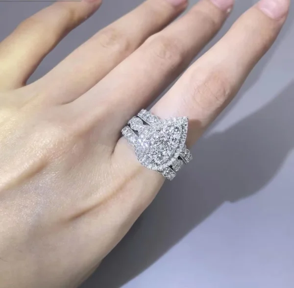 Additional product photograph showing the ring design, setting and band.
