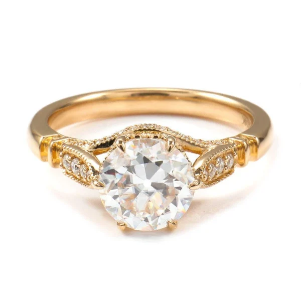 Additional product photograph showing the ring design, setting and band.