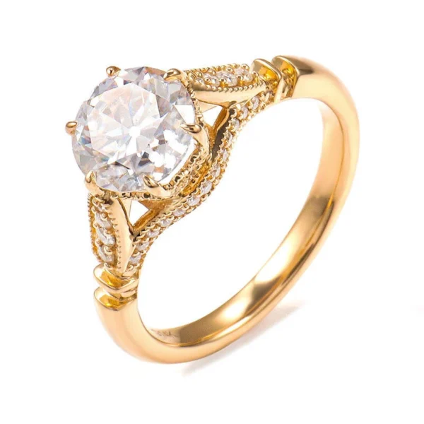 Additional product photograph showing the ring design, setting and band.