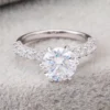 Additional product photograph showing the ring design, setting and band.