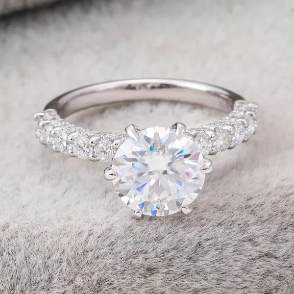 Additional product photograph showing the ring design, setting and band.