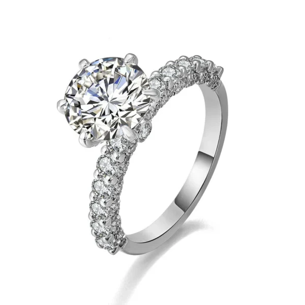Additional product photograph showing the ring design, setting and band.