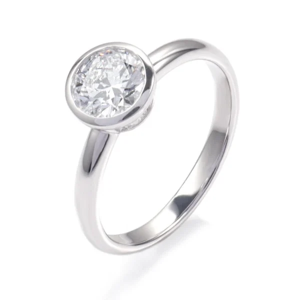 Additional product photograph showing the ring design, setting and band.