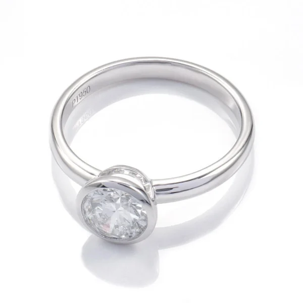 Additional product photograph showing the ring design, setting and band.