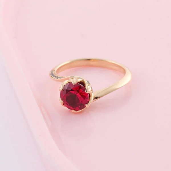 Additional product photograph showing the ring design, setting and band.