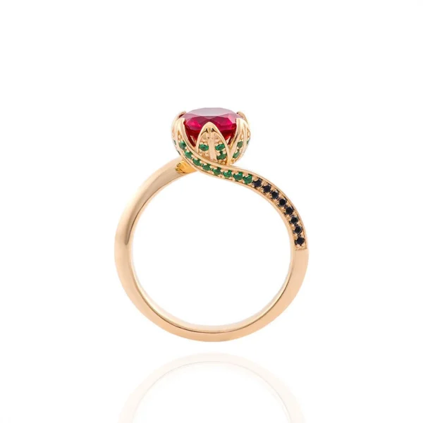 Additional product photograph showing the ring design, setting and band.