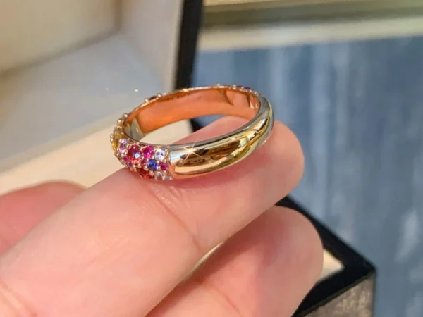 Additional product photograph showing the ring design, setting and band.