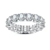 Round Moissanite Eternity Ring in 925 Sterling Silver shown in the product photograph.
