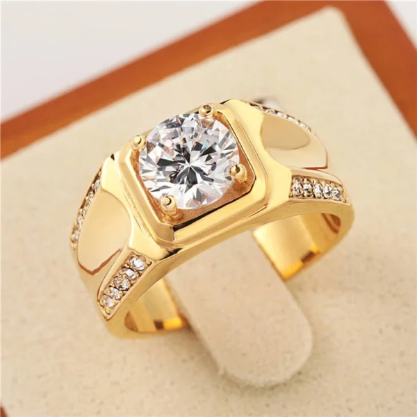 Jewelry design reference showing the ring setting and band. Round Moissanite Signet Ring Design.