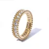 Round Moissanite Eternity Ring in Gold shown in the product photograph.