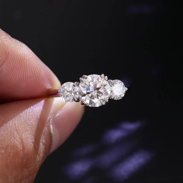 Additional product photograph showing the ring design, setting and band.