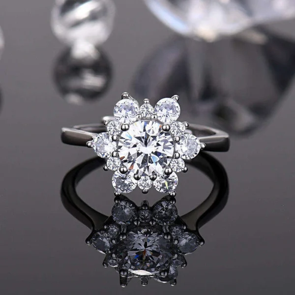 Additional product photograph showing the ring design, setting and band.