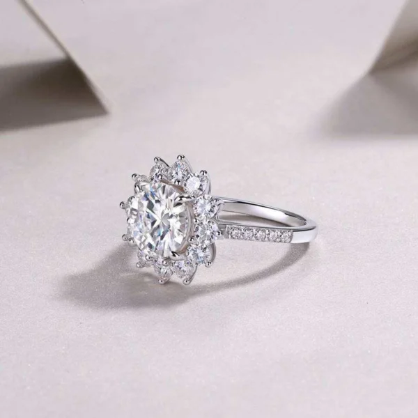 Additional product photograph showing the ring design, setting and band.