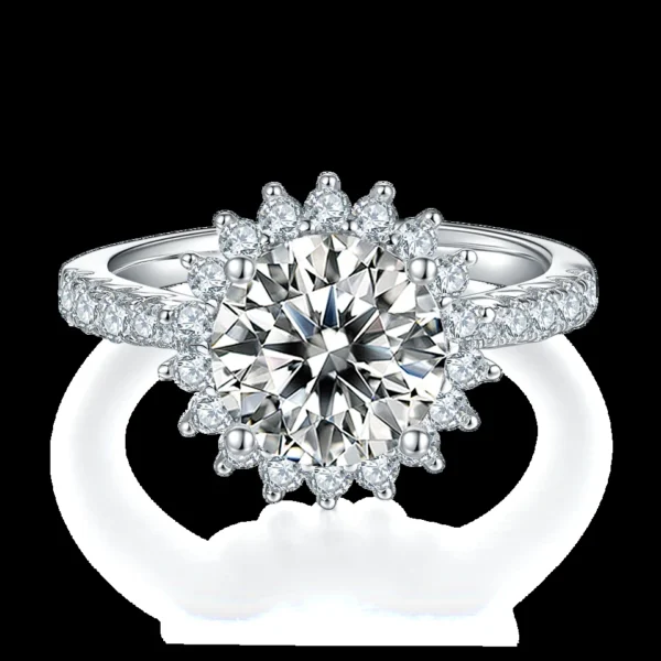 Additional product photograph showing the ring design, setting and band.