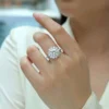 Additional product photograph showing the ring design, setting and band.