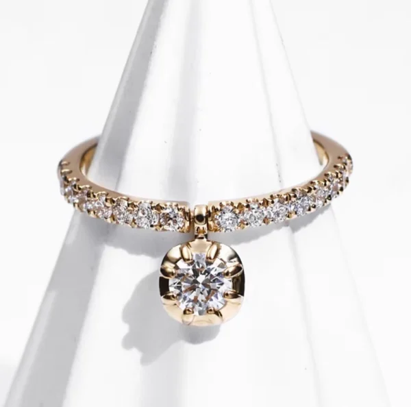 Additional product photograph showing the ring design, setting and band.
