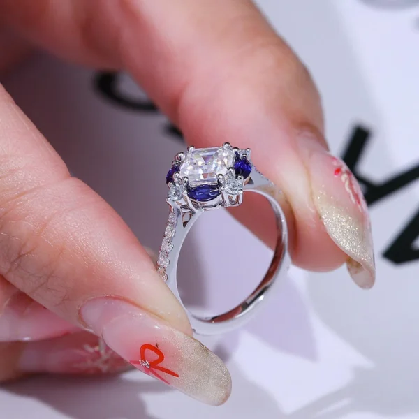 Additional product photograph showing the ring design, setting and band.