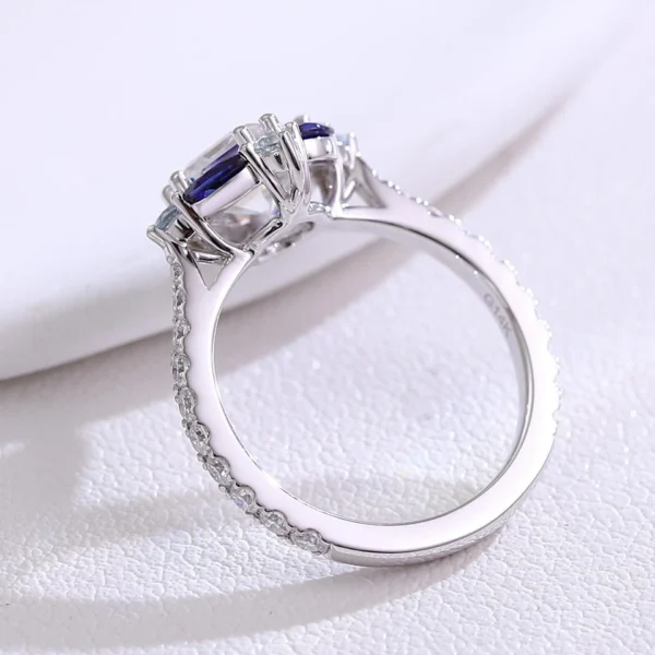 Additional product photograph showing the ring design, setting and band.