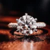 Round Moissanite Ring shown in the product photograph.