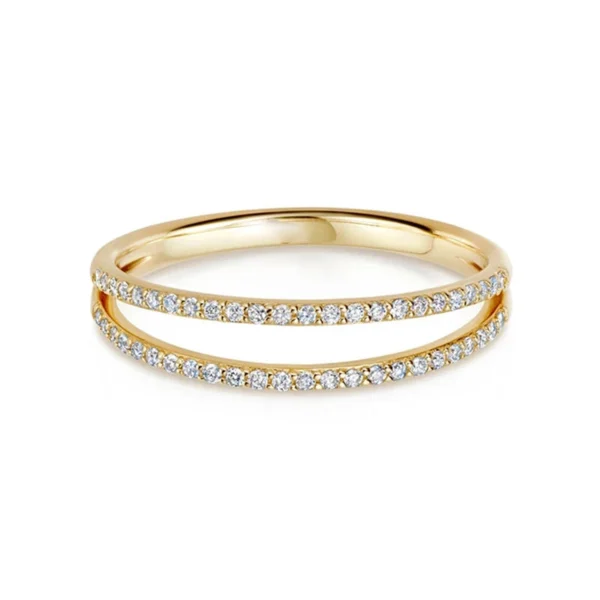 Round Moissanite Ring in 925 Sterling Silver shown in the product photograph.