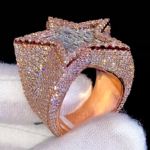 Round Moissanite Ring in 925 Sterling Silver shown in the product photograph.