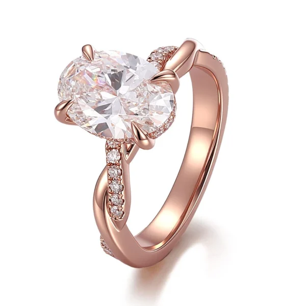 Additional product photograph showing the ring design, setting and band.