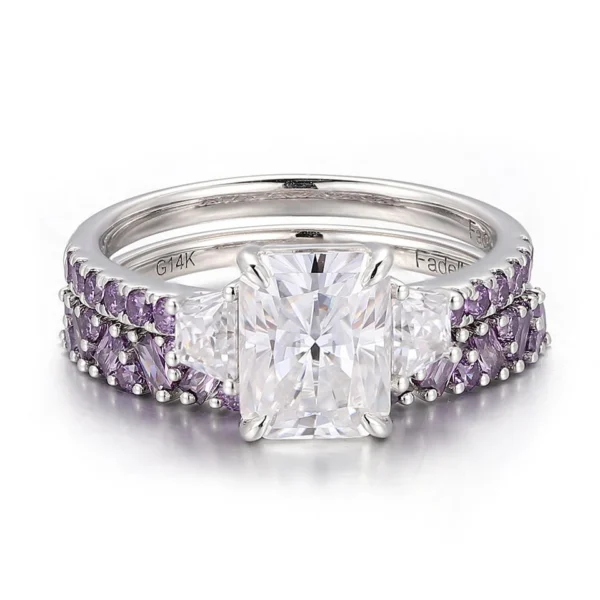 Product photograph showing the radiant ring and companion band.
