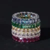 Alternative eternity band designs shown together. Colored Gemstone Eternity Band Designs.